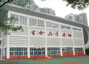 四川成都学校室内体育馆空间吸音体安装施工案例